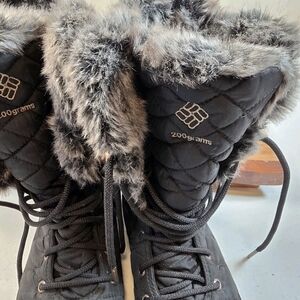 Columbia Black Heavenly Omni-Heat Waterproof Fux Fur 200 Grams Boot 7.5
